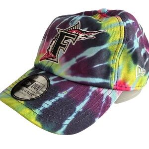 Miami Marlins New Era Casual Classic Tie Dye StrapBack Cap - OSFM